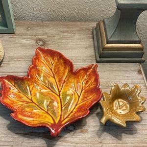 Fall Leaves Dish & Candle Holder